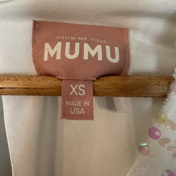 Show Me Your Mumu White Sequin Wrap Romper with Long Sleeves XS - Picture 5 of 8